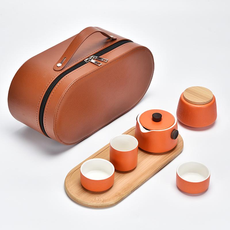 Black Pottery Travel Tea Set Portable Kuaike Cup Business Giveaways Holiday Accompanying Hand Gifts
