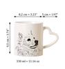 American Eskimo Dog, American Spitz - cup with a dog, adorable cup with a heart-shaped handle, universal gift from the Art-Dog brand