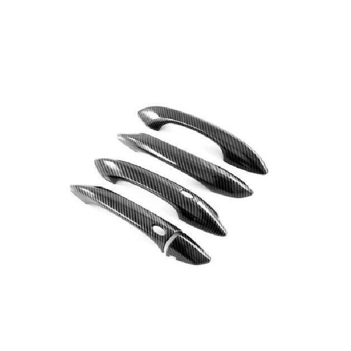 5Pcs ABS Carbon Fiber Outer Door Handle Cover Trim For Hyundai Tucson -