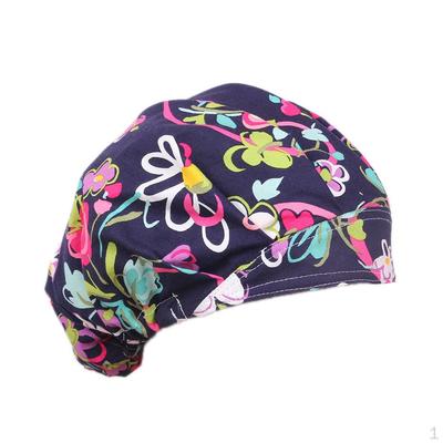 Printed Cotton Cap Surgical Hat Bouffant Scrub One Size 1