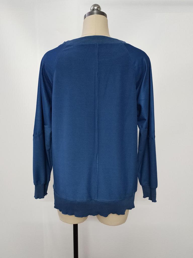 2025 Cross-border Loose Reverse Stitch Patchwork Long Sleeve Pullover Hoodie
