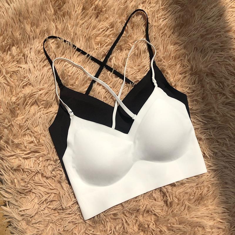 Underwear women's seamless sexy invisible new thin summer cross backless large neck back bra
