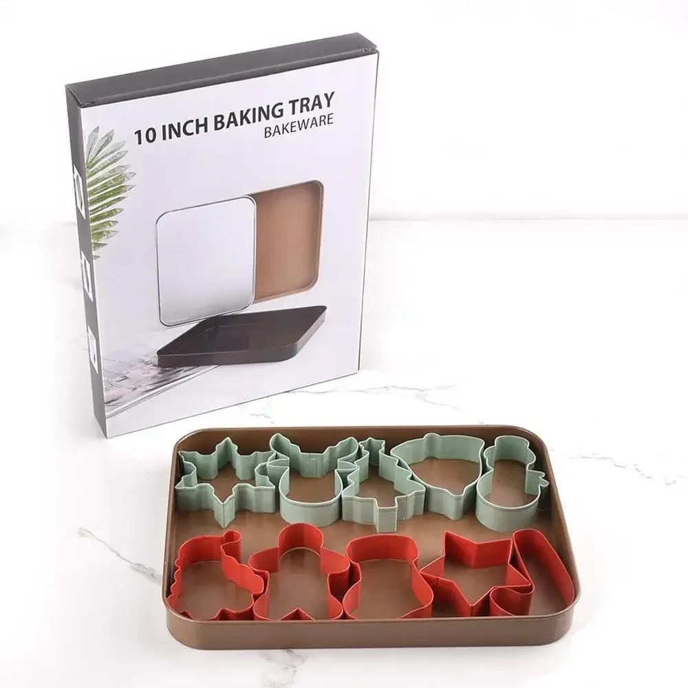 10PCS Cortador de Galletas de Navidad Molde de Árbol de Navidad de Jengibre Herramienta para Decoración de Pasteles de Navidad Regalo de Navidad DIY Molde para Hornear Galletas