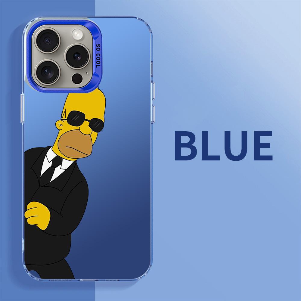 IMD Silber Simpsons Handyhülle für iPhone 15 14 13 8 11 12 - Stilvolle und schützende Hülle für Ihr Gerät