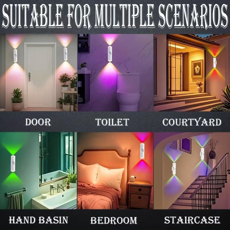 1/2/3PCSSmart RGB Gradient Night Light Magnetic MotionSensor Rechargeable Wall Lamp for BedroomBathroom Closet Garden Home Decor