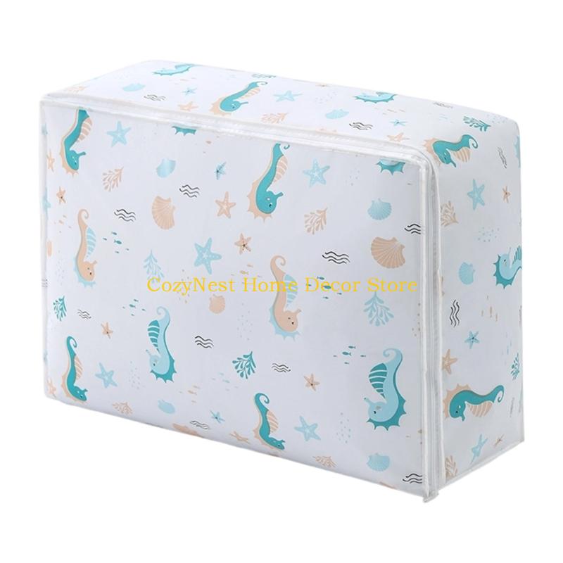 

92MF Reusable PEVA Clothes Blanket Organizers Dustproof Zippered Storage Container L SIZE