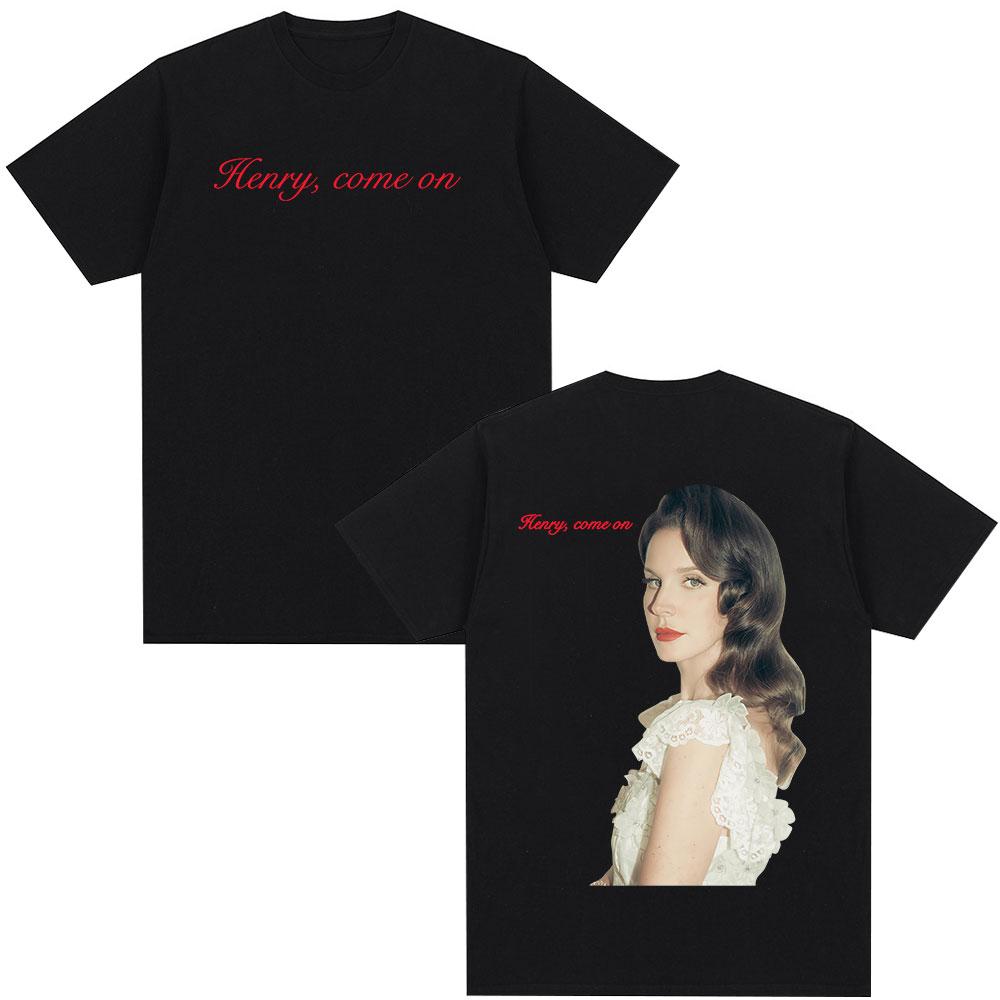 Álbum de lana del rey Enrique comón 2025 camiseta musical ropa feUnisexina camiseta de Unisexga corta de moda S