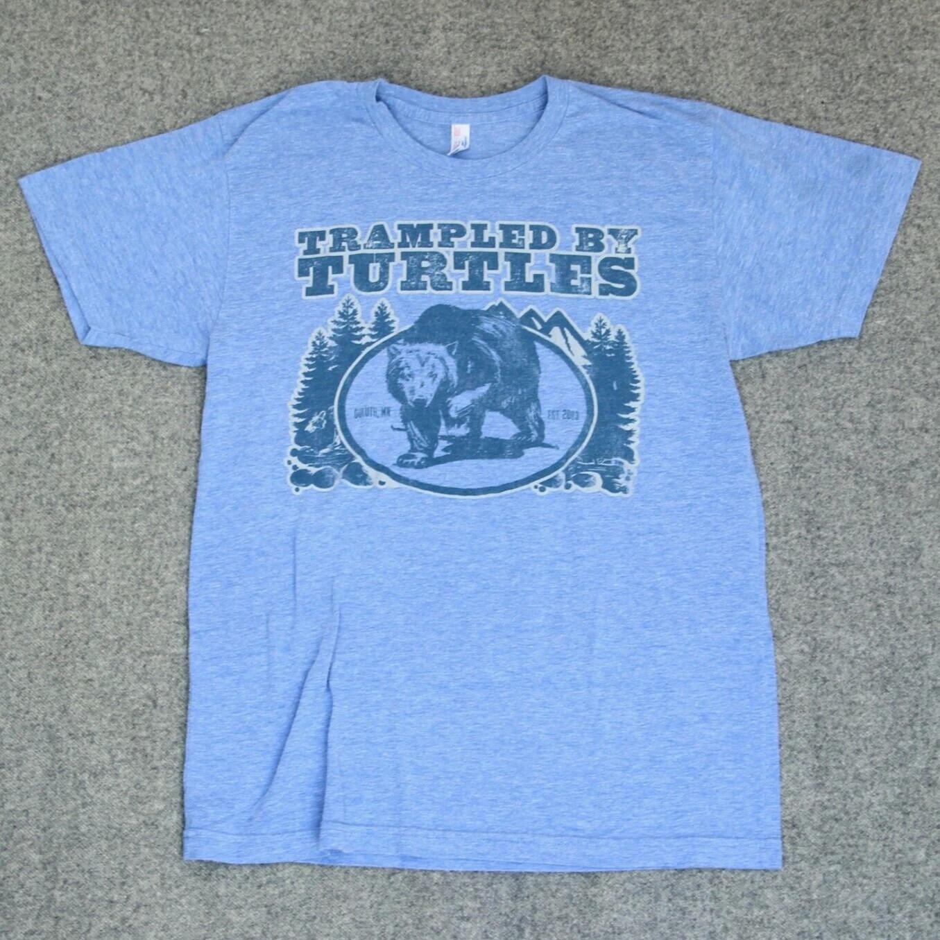 Trampled By Turtles Band Bear Graphic Unisex Blue T Shirt Full Size S-5XL S