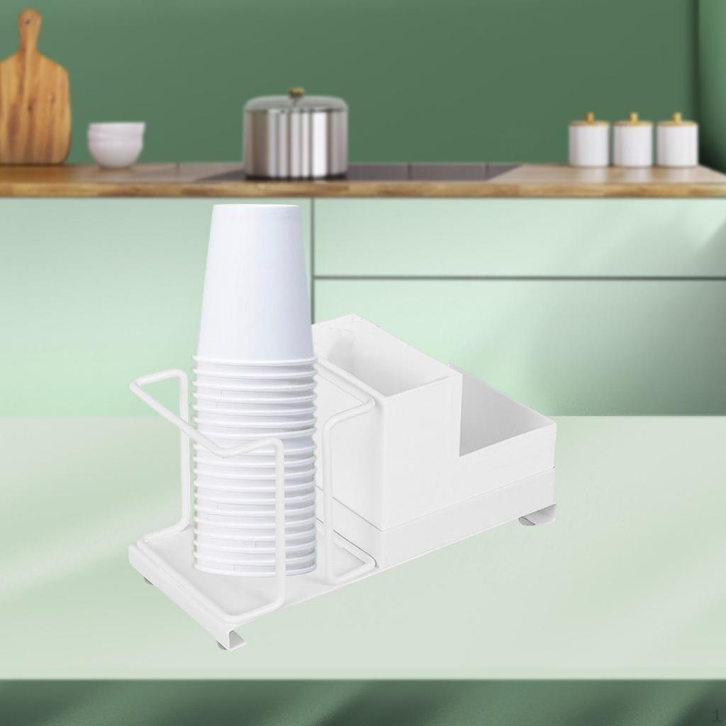 Creative Desktop Disposable Cup Holder Coffee Dispenser Rack Organizer