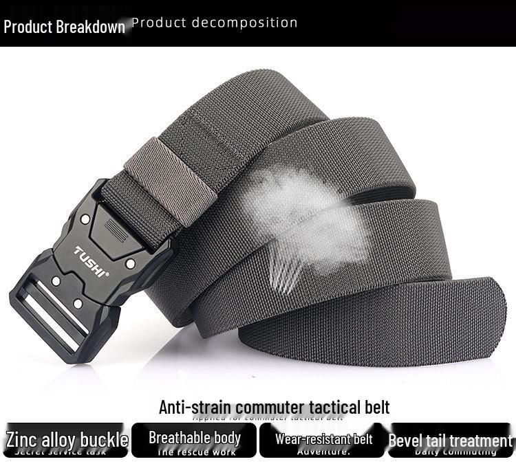 Men's Tactical Quick Release Elastic Stretch Belt for Casual Workwear and Outdoor Training