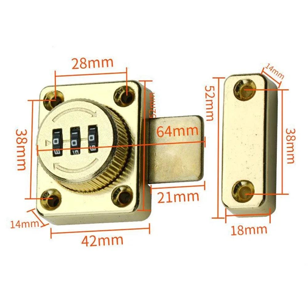 3 Digit Combination Password Door Lock Cam Code Lock Zinc Alloy For Mailbox Cabinet Door Hardware Sliding Bolt Lock