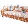 Washed Cotton Printed Sofa Cushion for All Seasons Korean Style Skirt Fresh Small Flower Non-slip Sofa Cushion Towel