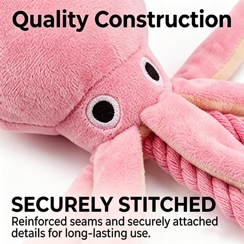 Squeaky Squid Toys For Dog Puppy Chew Toys Dog Teeth Cleaning Pet Toys Octopus Plush Toys Bb Cute Rope Toy Small Dogs Supplies