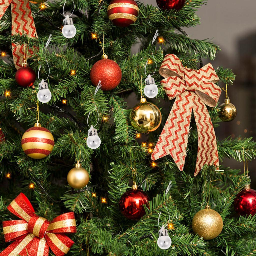24pcs Miniature Balls Decor Christmas Tree Hanging Pendant Lightweight Festive Nament For Holiday Home Garden Party Decoration