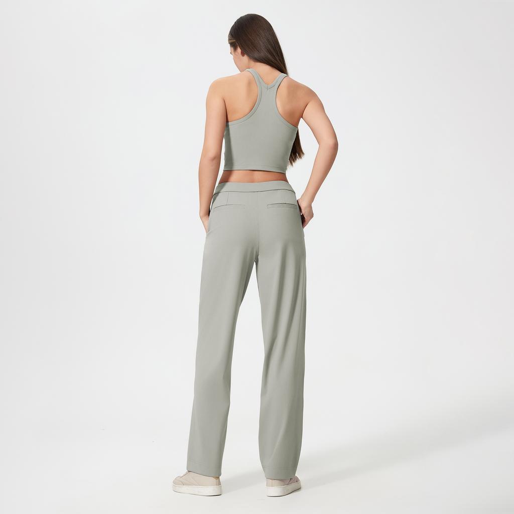 New High-waisted Straight-leg Casual Pants Loose Slim Yoga Pants Draped Breathable Fitness Sports Trousers for Women