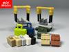 MOC Bricks Mini Hotel Luggage Car Cart Bag For City House Building Blocks Toys Children's Dolls Gifts