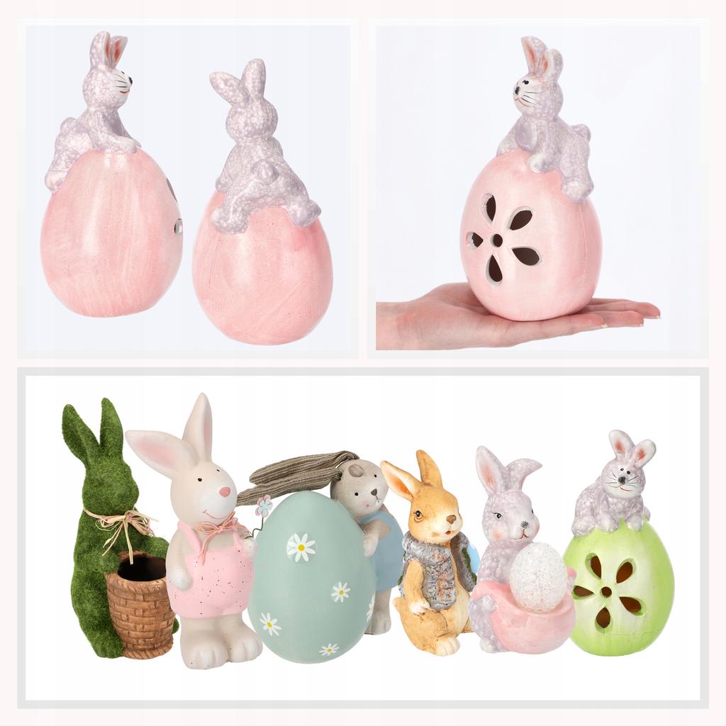 KADAX Easter Bunny Figurine On Egg Ceramic
