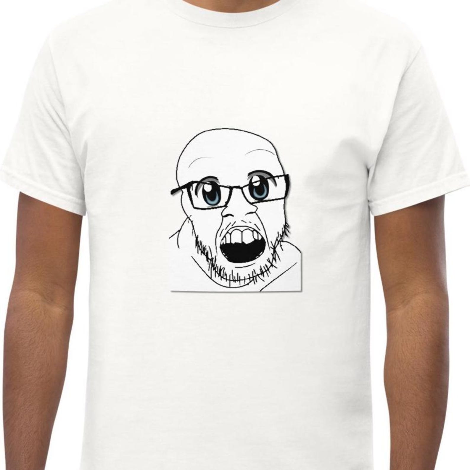 Soyjak Anime Eyes T-shirt, Funny Chud Meme Shirt, Unisex Graphic Tee S