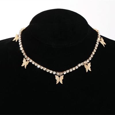 Fashion Butterfly Pendant Necklace for Women Pearl Chain Necklaces Party Jewelry