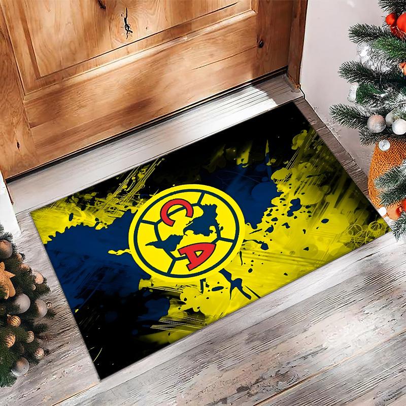 Club America Printed Crystal Velvet Area Rug, Soft Anti-Slip Water Absorbent Floor Mat for Living Room Bedroom