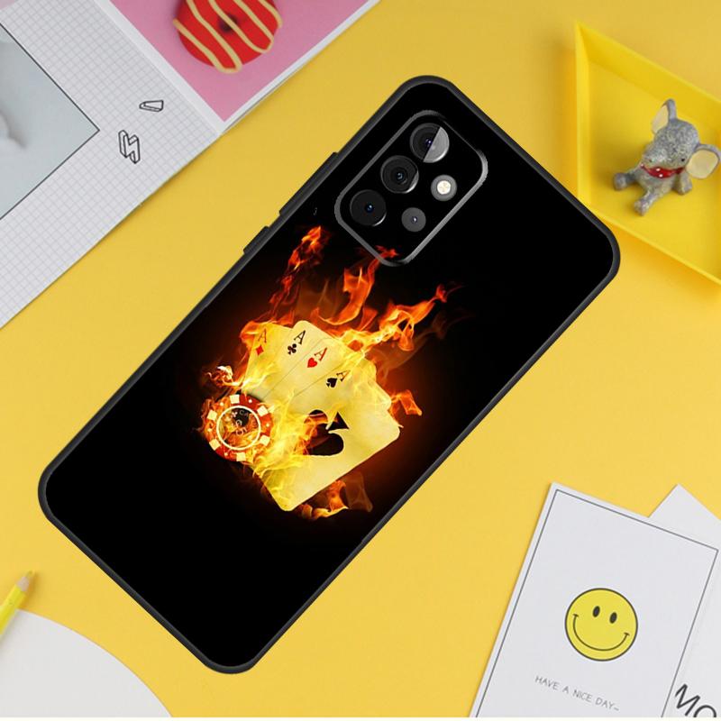 Poker Playing Card Case For Samsung Galaxy A15 A17 A54 A34 A14 A13 A23 A33 A53 A52 A32 A12 A56 A36 A16 A35 A55