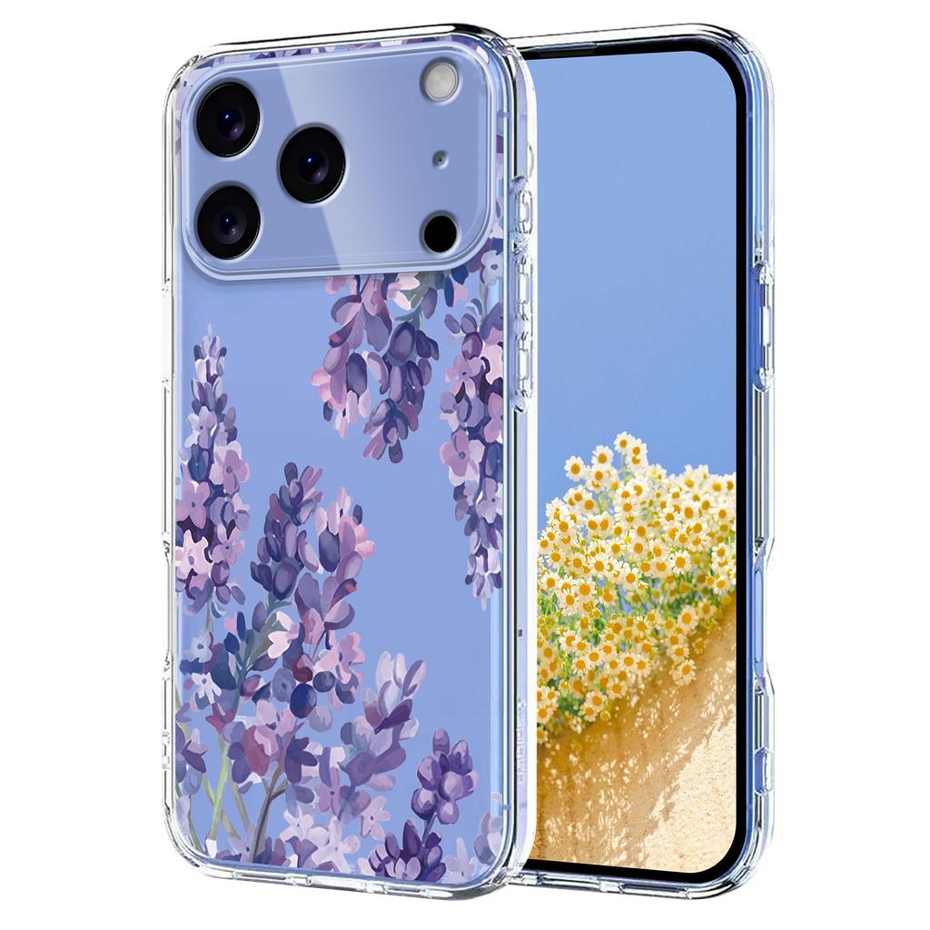 For iPhone 17 Pro Case Butterfly Floral Pattern Printing TPU Phone Back Cover