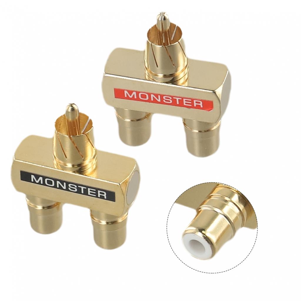 Gold Plated 1 Male to 2 Female Audio Splitter 2pcs for Better Connection