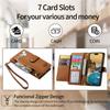 For Xiaomi Redmi Note 14 Pro 5G/Poco X7 5G Case RFID Blocking Zipper Pocket Leather Wallet Phone Cover with Strap