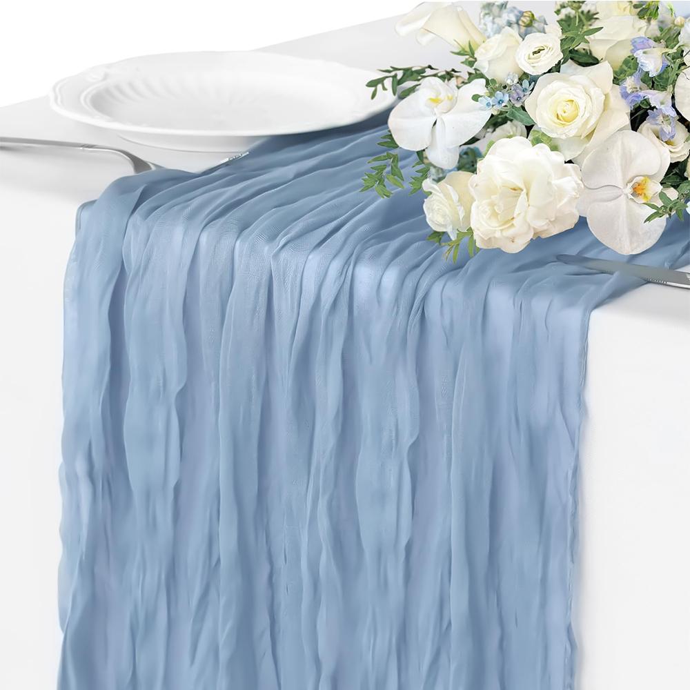 2 Pack Cheesecloth Table Runners Cheese Table Cloth Gauze Boho for Wedding Bridal Shower Baby Shower Party Table Decorations