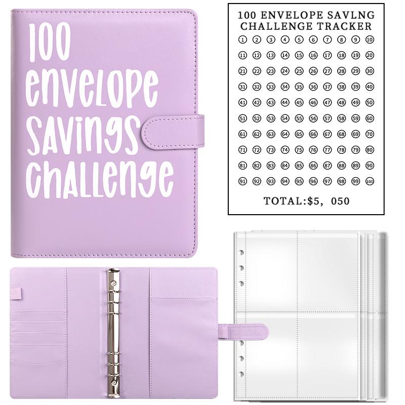 100 Envelope Challenge Binder Save Savings Challenges Loose-Leaf Binder Budget Binder With Cash Envelopes Money Organizer System