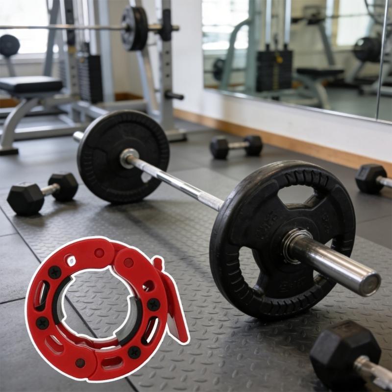 1Pair High Strength Barbell Weight Clamps Quick Release Barbell Clamps with Antislip Grip for Weightlifting