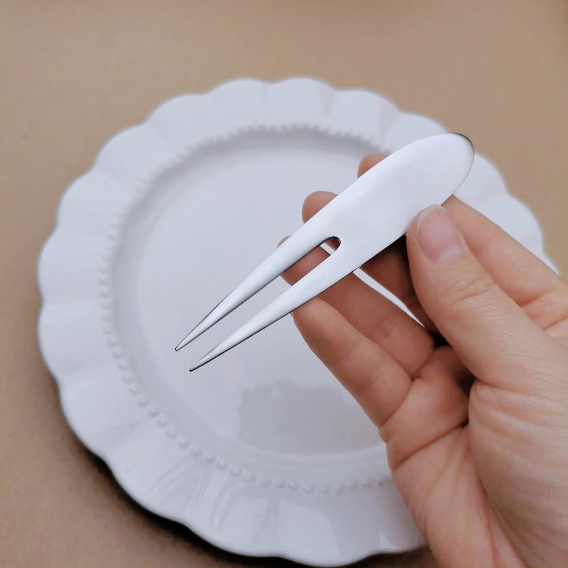 Forchette da dessert per frutta in acciaio inossidabile, stile europeo, stoviglie per la casa, forchetta per mooncake 304, ciotola per salse creative da cucina