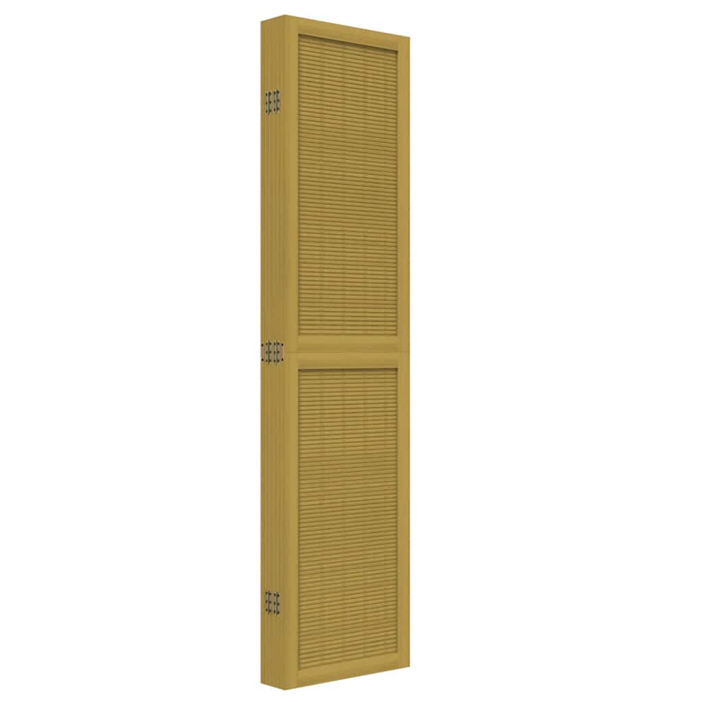 6 Piece Room Divider In Brown Solid Paulownia Wood