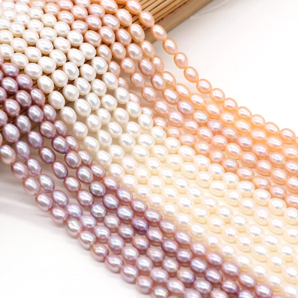 1 Sträng DIY Risformade Pärlor 2-7mm För Smyckestillverkning DIY Halsband Armband Örhängen Tillbehör Kedja 36cm