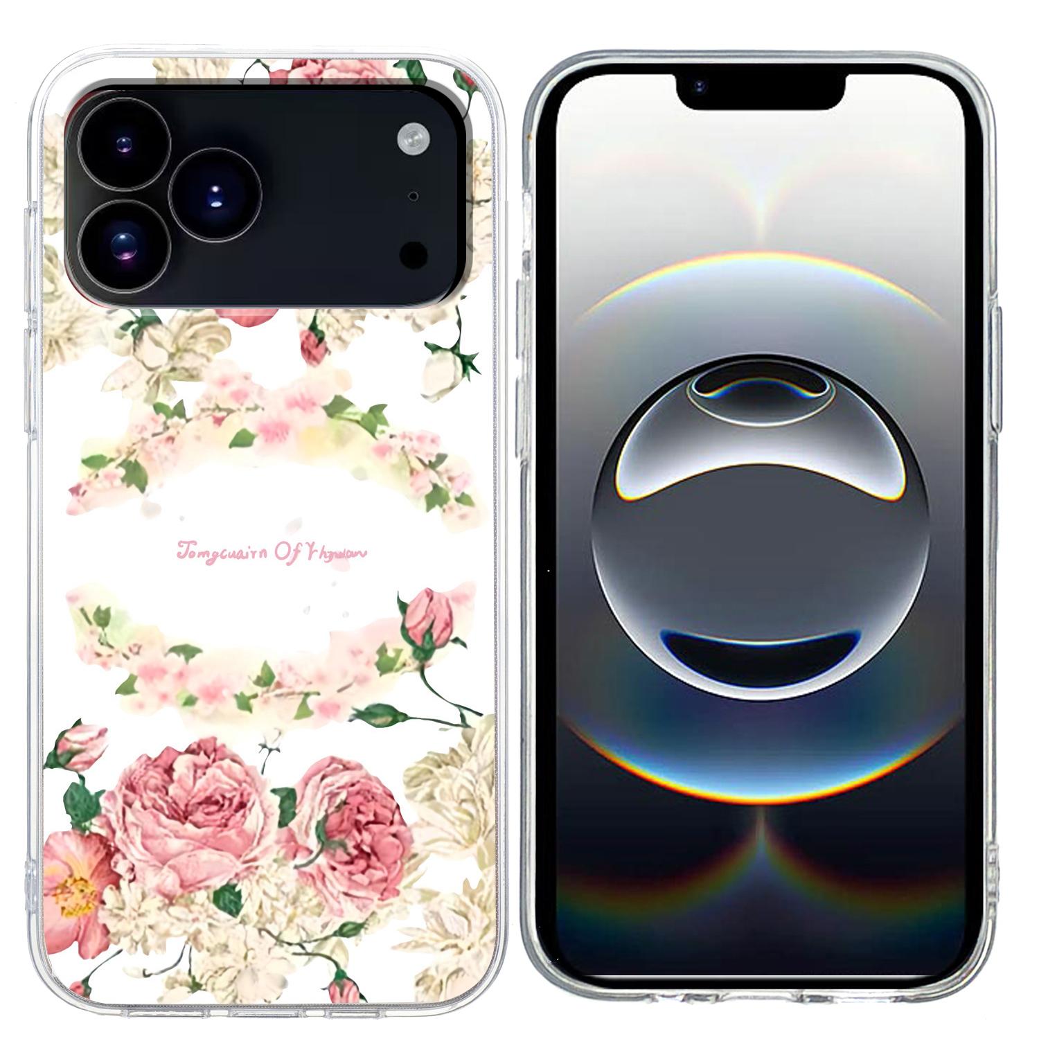 

Мягкий ТПУ чехол с печатью рисунка для iPhone 17 Pro Rose