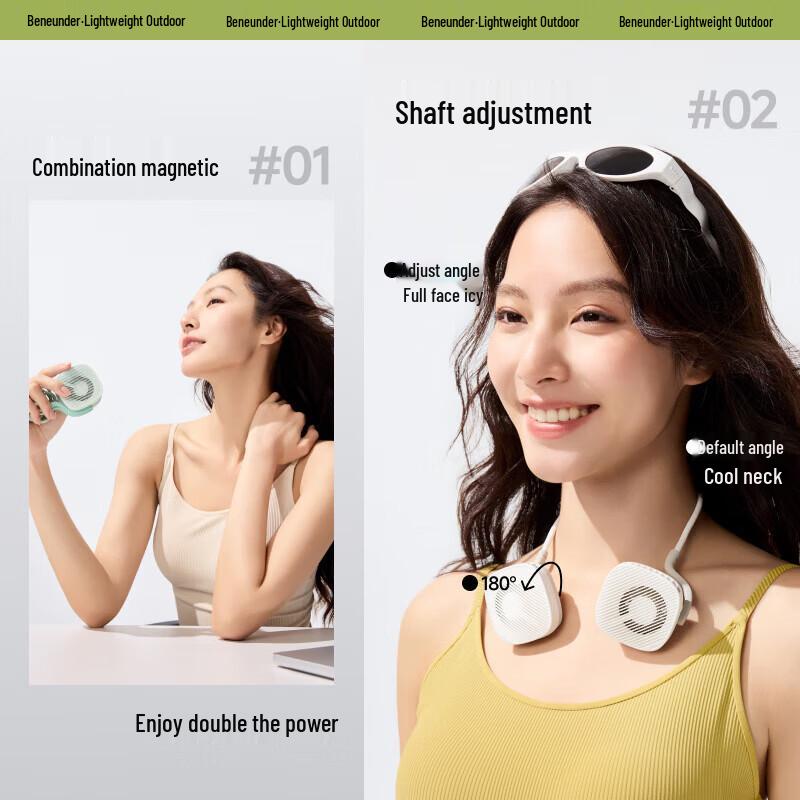 beneunder USB Portable Neck Fan