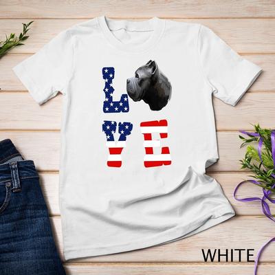 Dogs 365 Cane Corso Love Dog American Flag 4th of July USA Unisex T-shirt