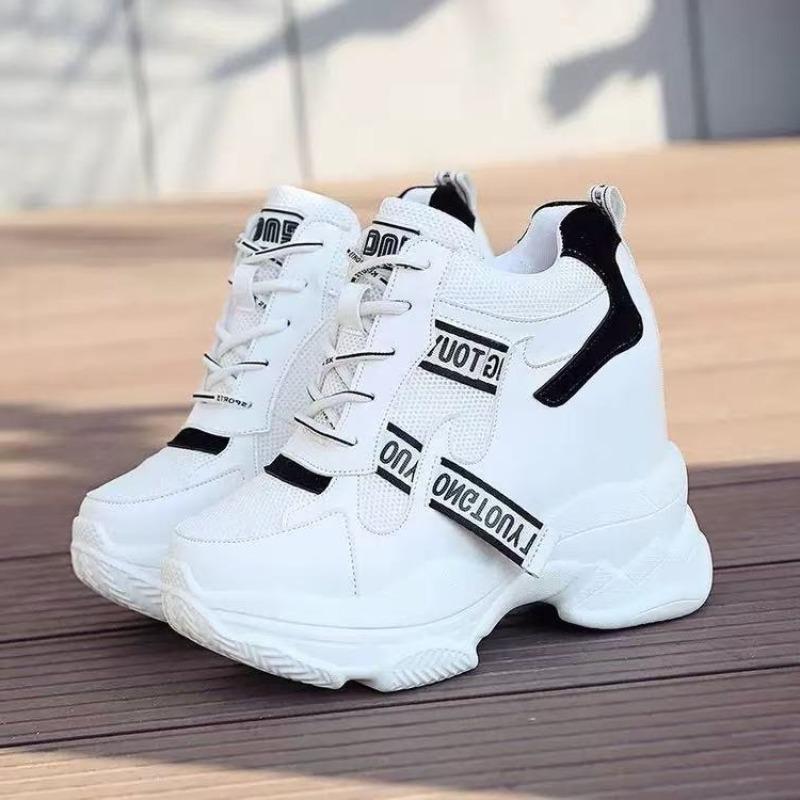 Invisible Platform Inner Height Increasing Women's Shoes 12cm Super High Heels,Korean Version Casual Sneakers,Wedge Women Shoe