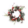 Christmas Candle Ring Wreath Cabinet Wreath for Window Wall Decor Wedding