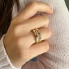 Customizable European and American Holiday Jewelry Bestseller Cross-border Personalized Engraved  Birthstone Month Rings