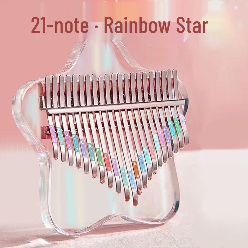 Kalimba Thumb Piano - Transparent Crystal with 21 Keys, Perfect for Children and Beginners