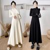 French Waist and Thin Knitted Dress Women's Spring Wear New High-end Matching Coat with Autumn and Winter Character Long Dress