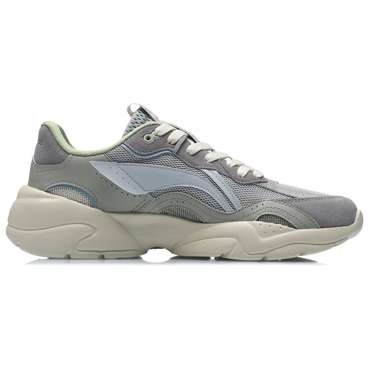 Li Ning Shock Absorbing Non-Slip Wear-Resistant Low-Top Running Shoes Unisex sneakers Gray AGCR165-3