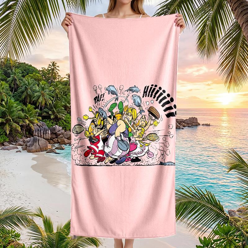 Asciugamano da Spiaggia Moda Asterix & Obelix Asciugamano Portatile Morbido Asciugatura Rapida per Nuoto Campeggio Vacanze
