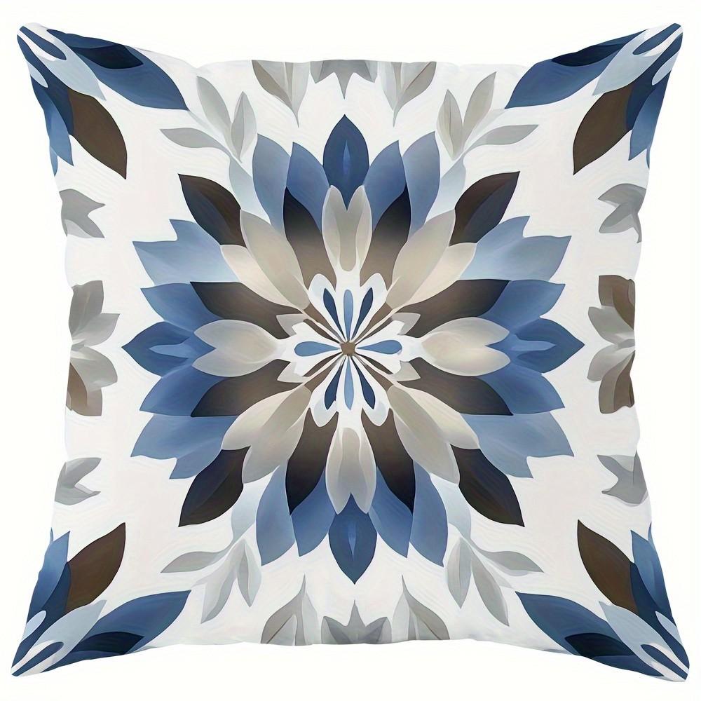 Blaue Blumenmuster Dekorative Kissenbezüge Muster Kissenbezug Geeignet für Sofa Schlafzimmer Auto Kissenbezug