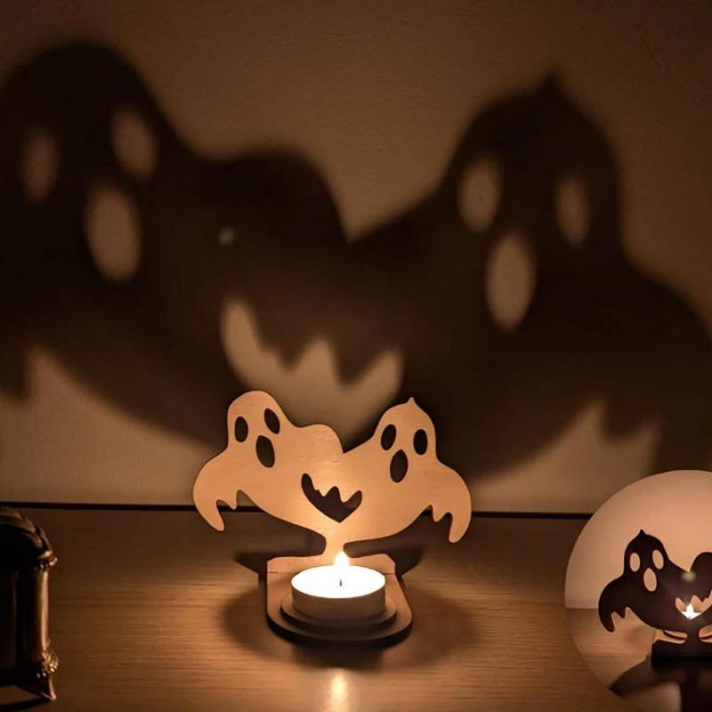 Wooden Crafts Ghost Candles Ghost Horror Halloween Party Decoration Home Living Room Ornament