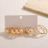 Yousheng 6 Pairs Women Hoop Earrings Simple Geometric C-shaped Twisted Faux Pearl Assorted Earrings Fashion Accessories Gift