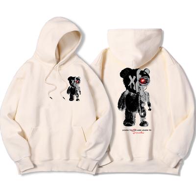 Half A Ted Bear, Half A Robotic Bear Hoodie Vintage Oversize Hoody Hochwertiges Sweatshirt Schlichte Herbst Damen Kleidung