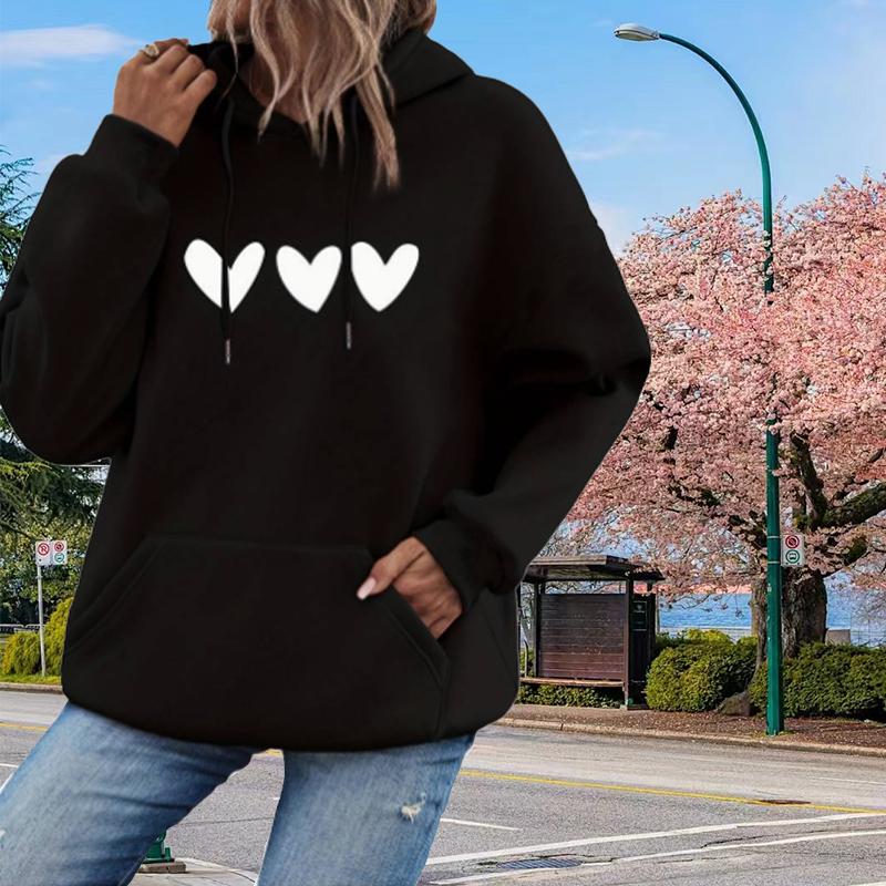 

Женские свободные толстовки с принтом A Row of Love, блузки, толстовки, повседневные свитера с длинным рукавом 6XL чёрный