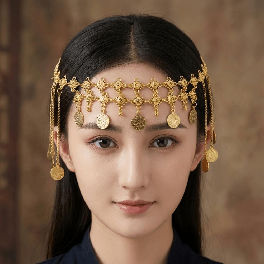 Tassel Belly Belt Zinc Zinc Alloy 2-in-1 Necklace Hair Accessories Trendy Metal Coin Waist Chain Beach